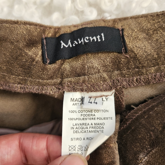 Vintage MAYENTL Italy Brown Metallic Bermuda Shorts Sz 44 Fits M/L Grunge Bronze - Picture 10 of 15